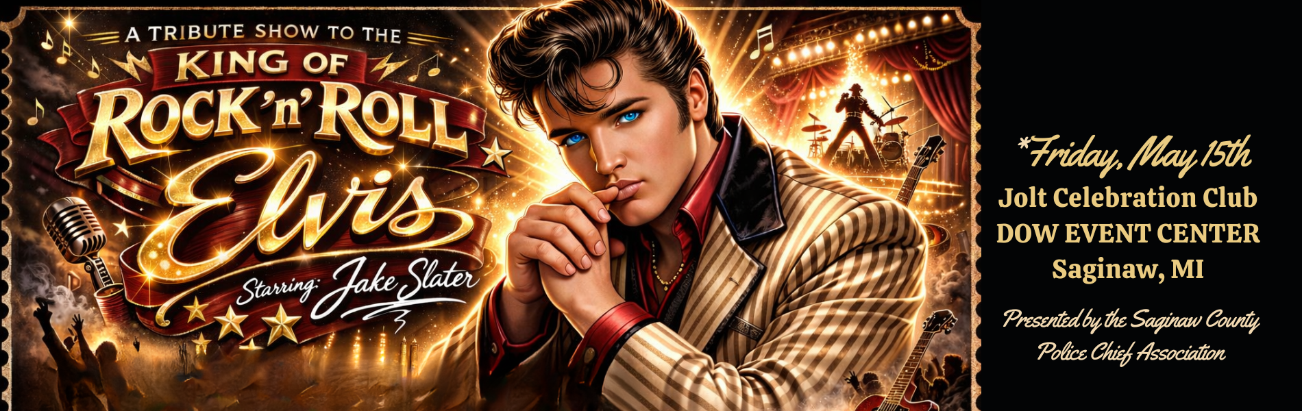 King of Rock 'N' Roll: Elvis Tribute, May 15, Jolt Celebration Club, Dow Event Center