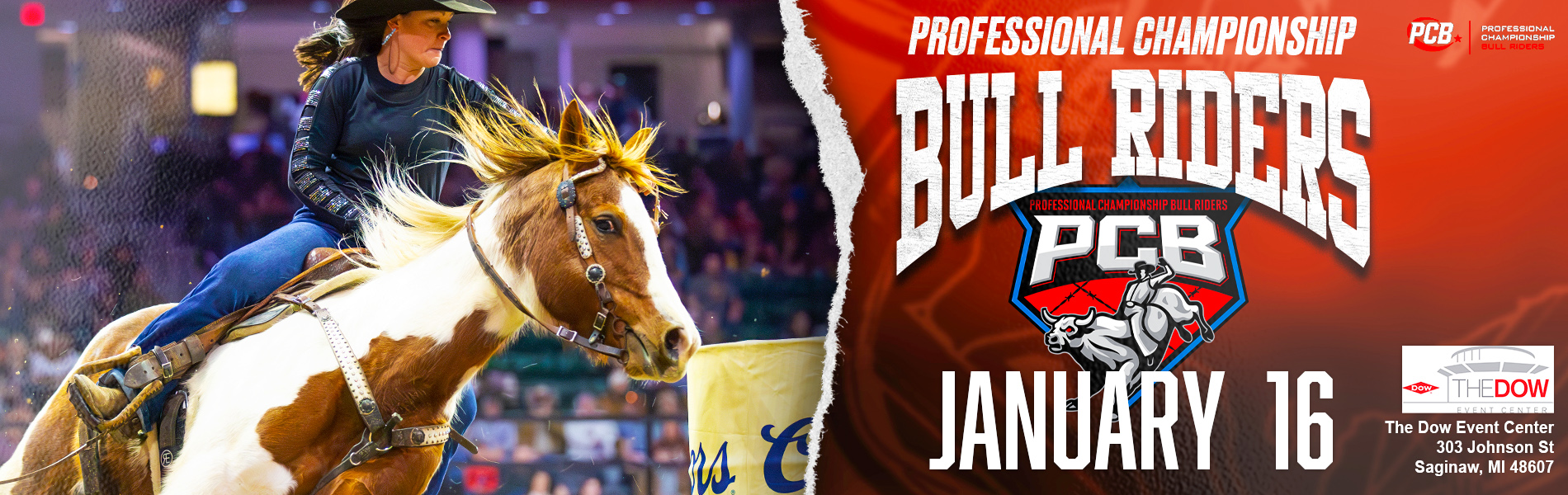 Professional Championship Bull Riders, January 16, 2027, Dow Event Center, Saginaw, MI
